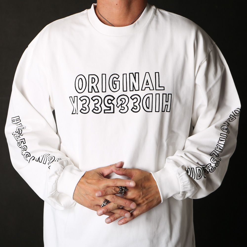 " HIDEANDSEEK × Toru Nishiura " / Original L/S Tee - WHT / Tシャツ / H30th-091526