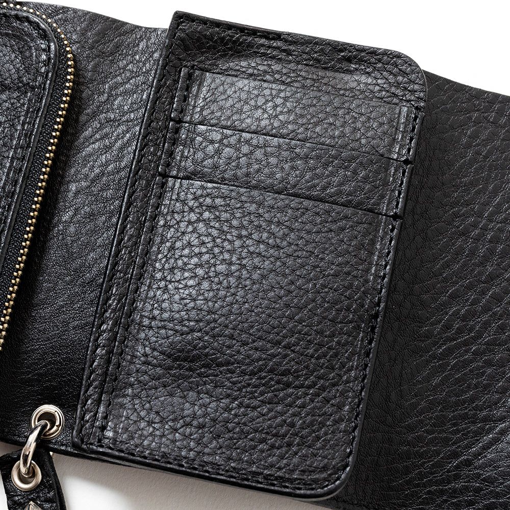 PLANE LEATHER FLAP HALF WALLET ＜STUDS CHARM＞ / スタッズチャーム フラップハーフウォレット / CL-25AW017LE