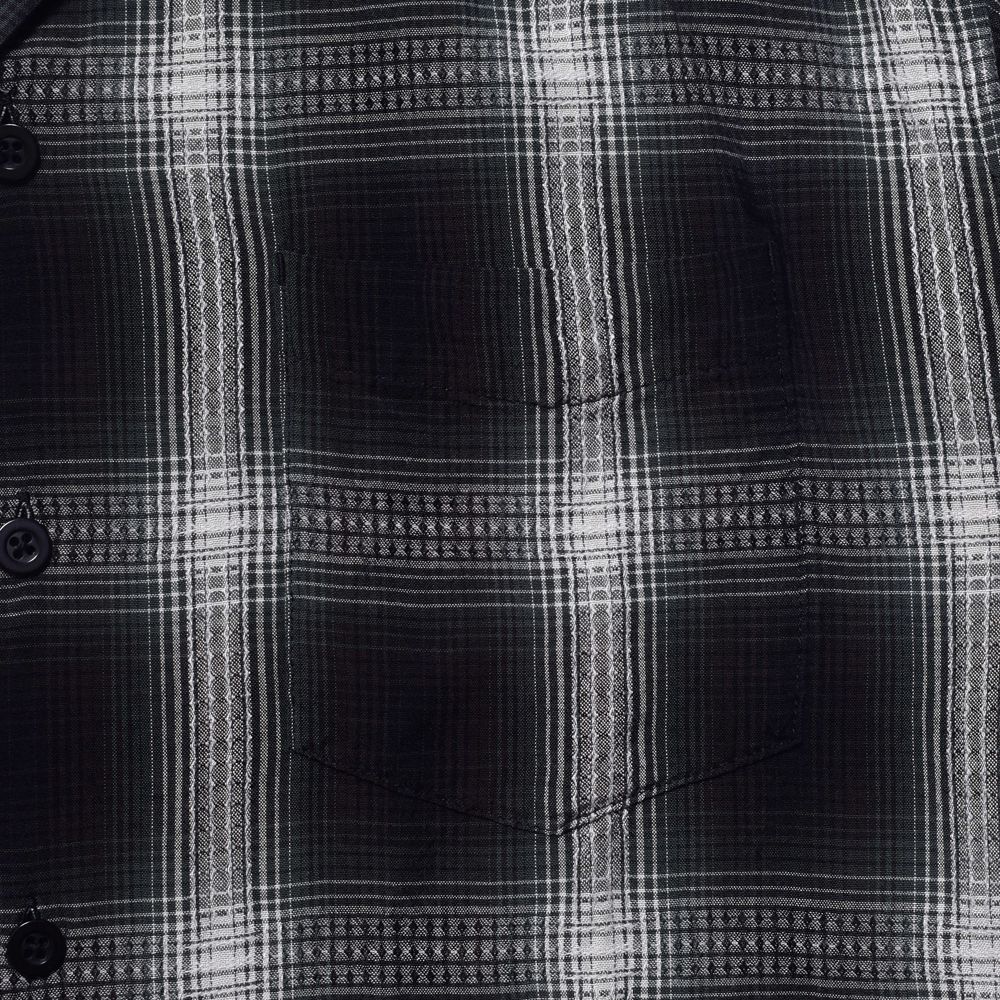 Rayon Dobby Plaid S.S Open Collar SH - BLT / 2604-5004