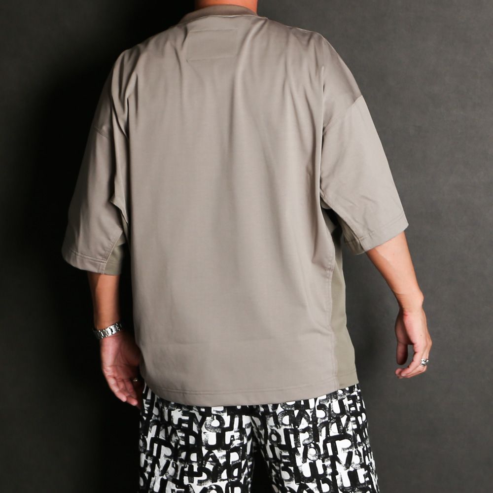 CREW NECK HALF SLEEVE T-SHIRT - BEIGE / 9241-CS53-033
