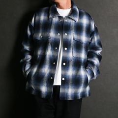 flannel check JK - BLUE / フランネルチェック CPOジャケット / RC38-JK-007