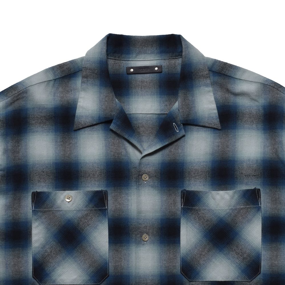 【ラスト1点-サイズ3】 C.Flannel Ombre Open Collar SH - BPT / 2509-5004