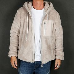 MENFI メンフィ - L.GRAY / ボア フードブルゾン (フリース) /  MJXA0212033588