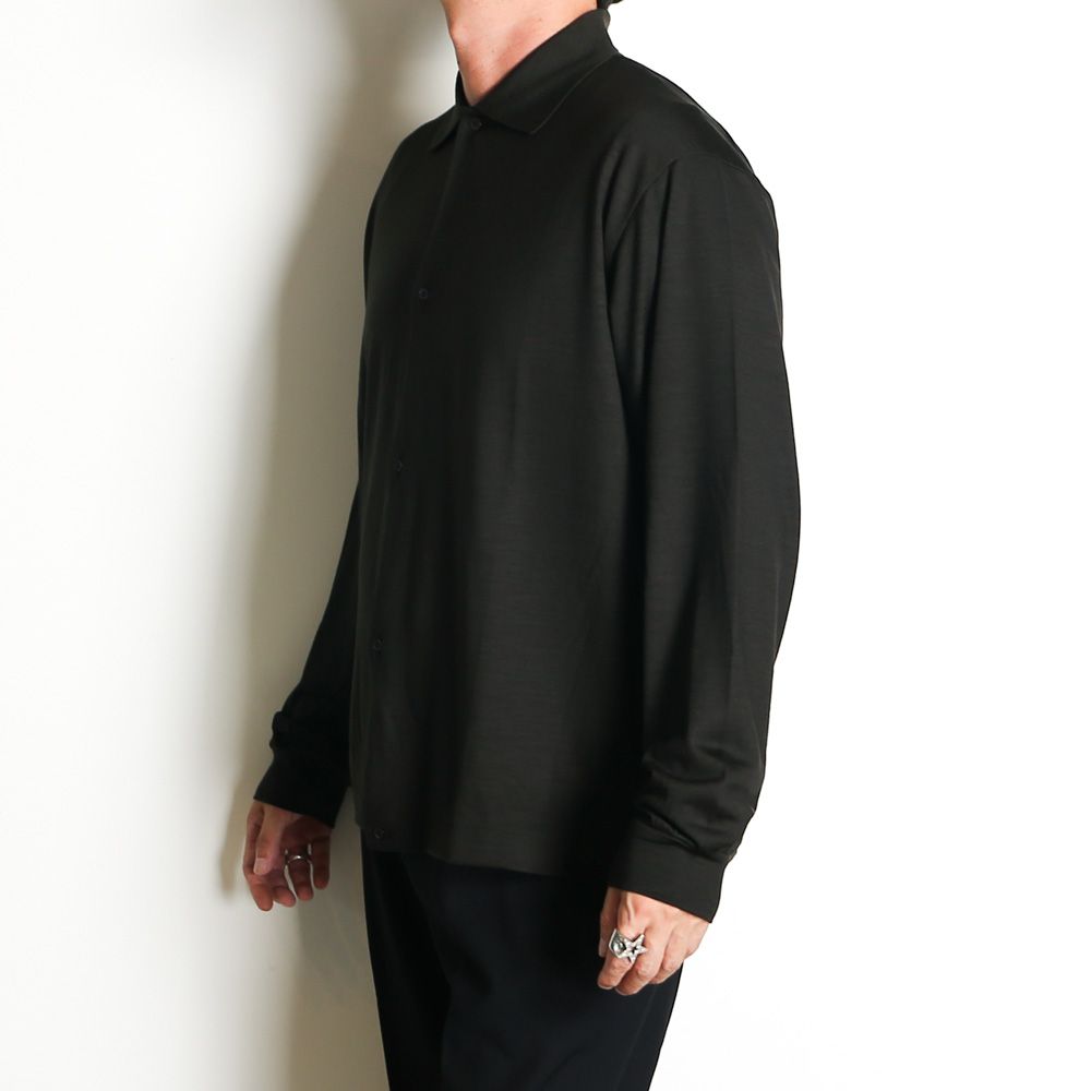 Shirt Cardigan - Dark Olive / スーパー100sウォッシャブルウール天竺 - シャツカーディガン / M26C15CS01C