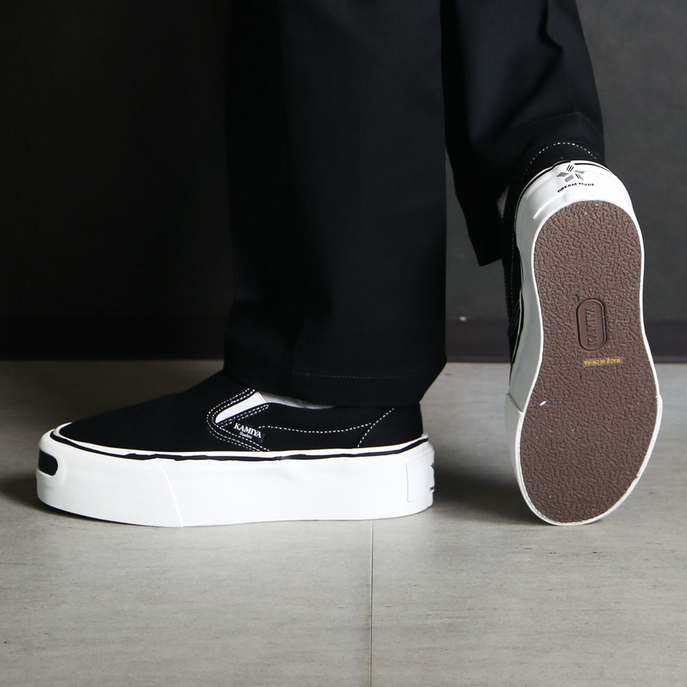 "Cornell" Platform Slip on Sneaker - BLACK / "コーネル" プラットフォーム スリッポンスニーカー / G15FW703