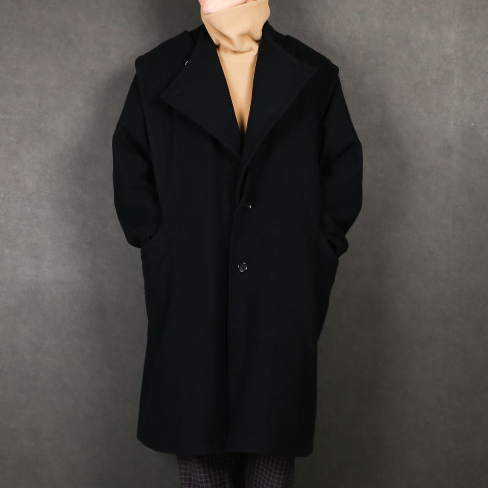 Iroquois - TOP MOSSER OVER COAT / ノーカラー オーバーコート