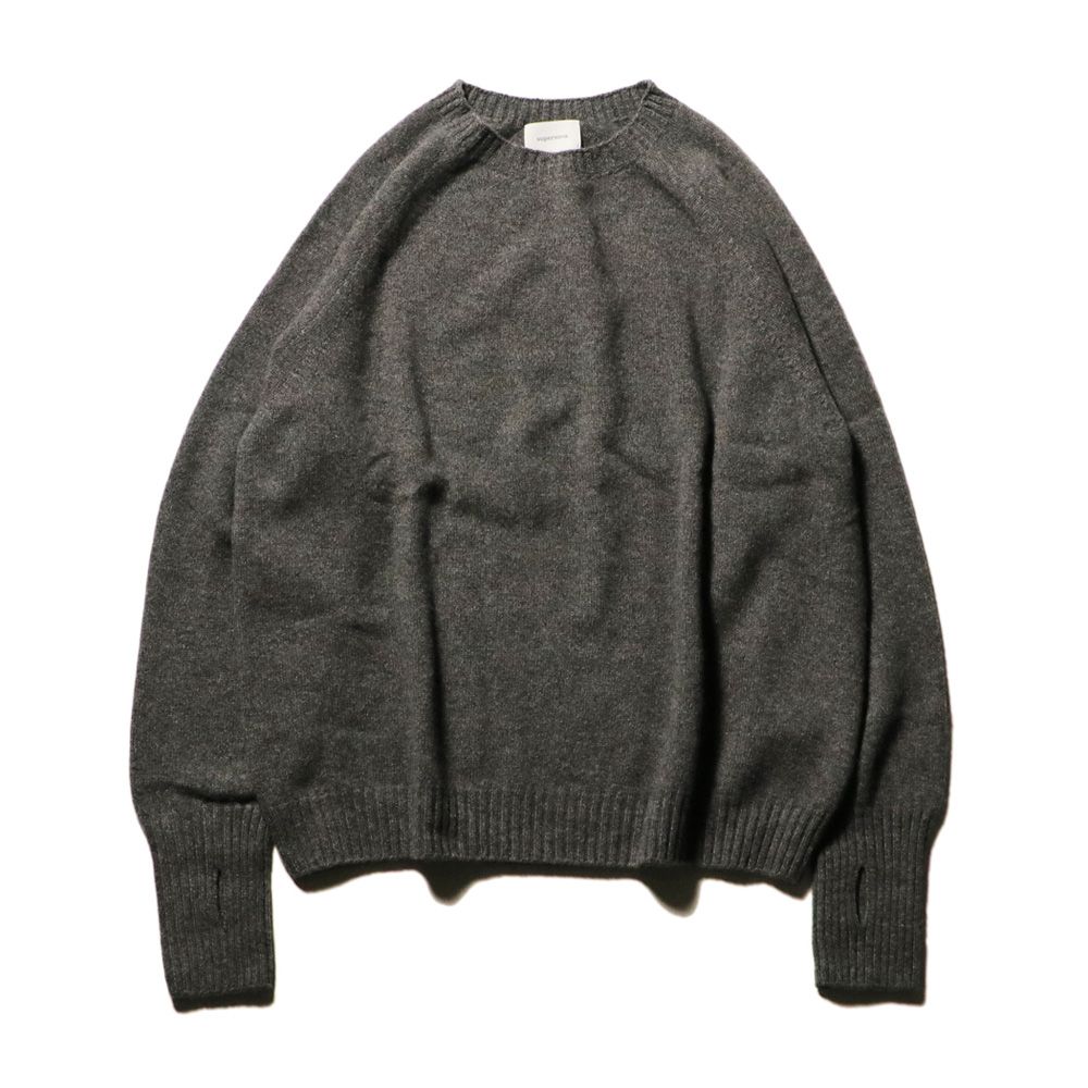 Seamless knit sweater - Wool & cashmere & silk / シームレス クルーネックセーター - ウール & カシミヤ & シルク / SN-592F