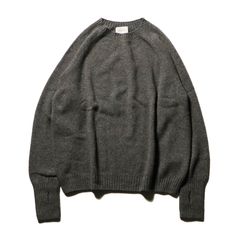 Seamless knit sweater - Wool & cashmere & silk / シームレス クルーネックセーター - ウール & カシミヤ & シルク / SN-592F
