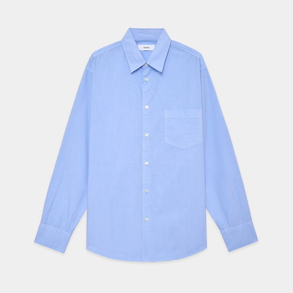 REGULAR COLLAR SHIRT - SAXE / オーガニックコットンシルク120/2タイプライター - レギュラーカラーシャツ / M25C13SH01C