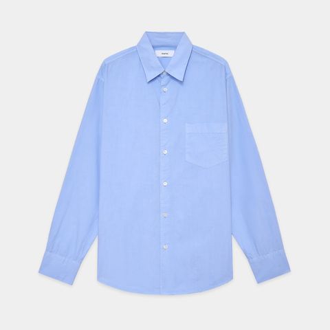 REGULAR COLLAR SHIRT - SAXE / オーガニックコットンシルク120/2タイプライター - レギュラーカラーシャツ / M25C13SH01C