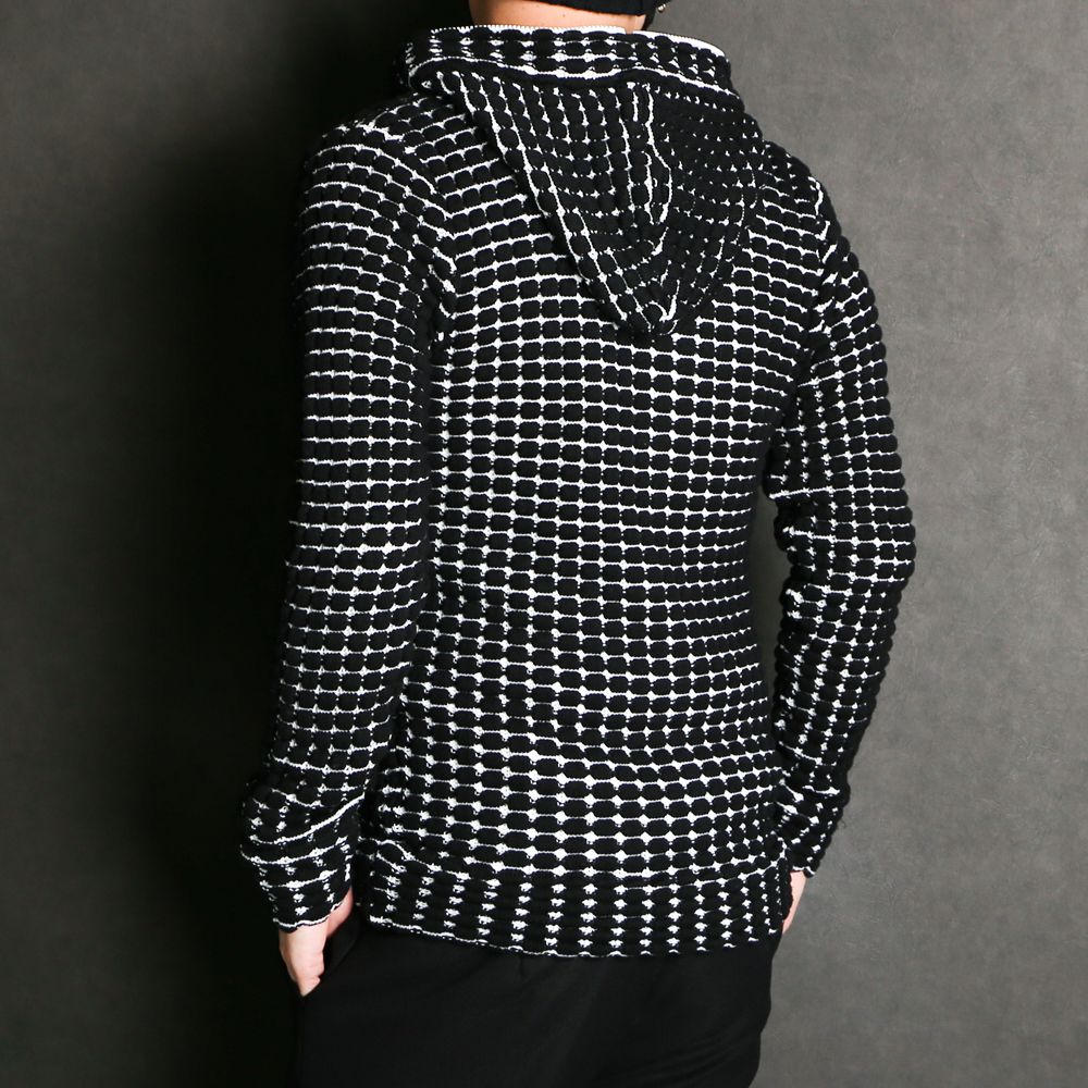 BIG WAFFLE "3" KNIT HOODIE / ビッグワッフル ジップパーカー / USO-21029