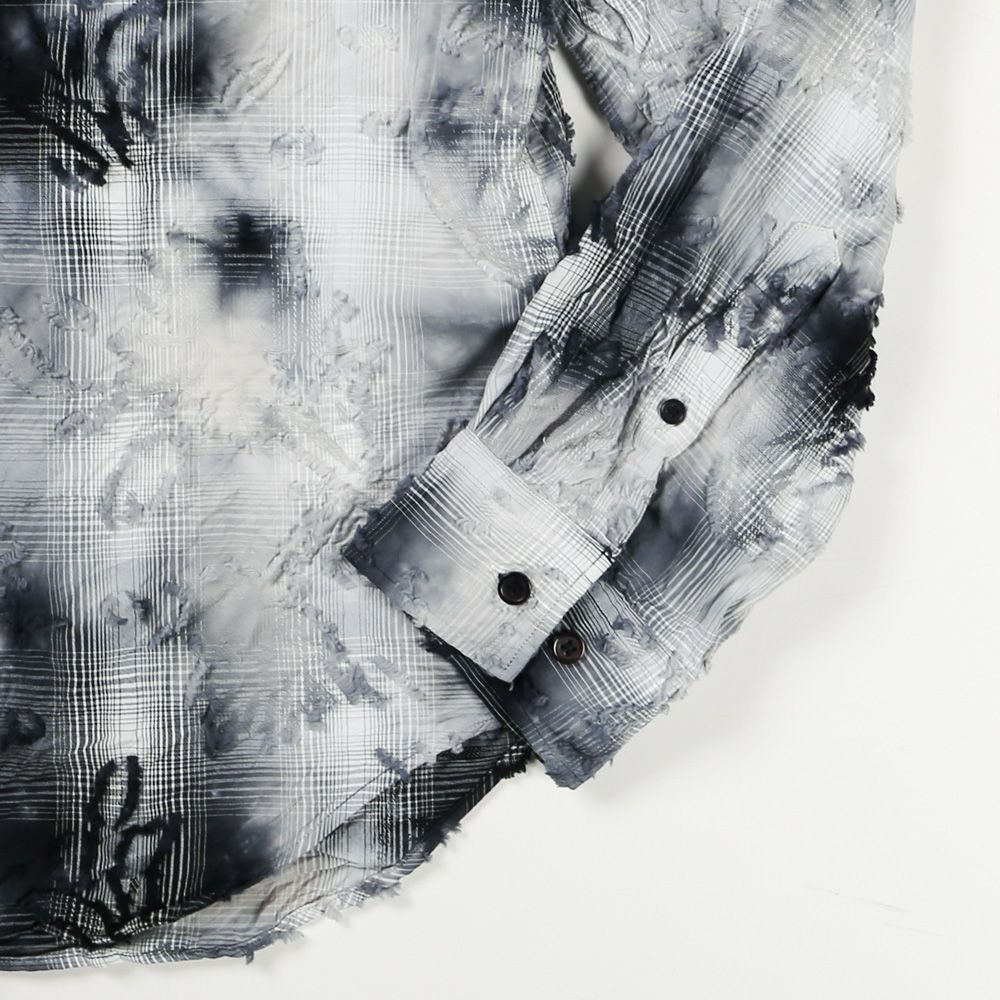 "Tie-Dye Check" Regular Shirt - Black / タイダイチェック レギュラーシャツ / TA26SS-SH023