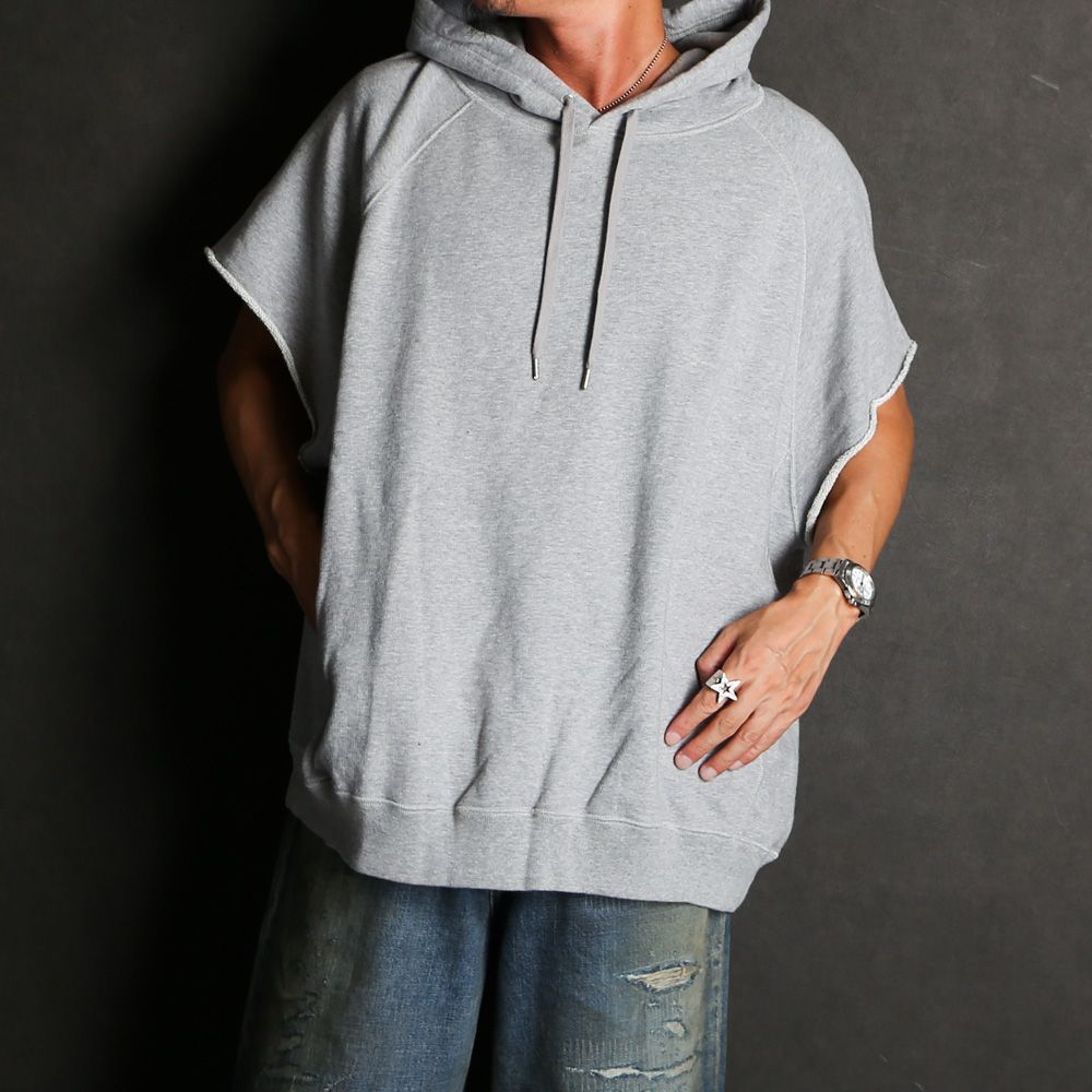 Cutoff Sleeve Big Hoodie / 2308-6003