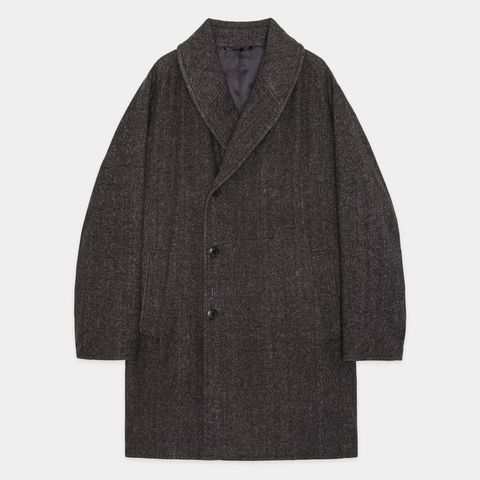 Shawl Collar Coat - Herringbone / ヘビーシルクフランネル - ショールカラーコート / M26C19CO01C