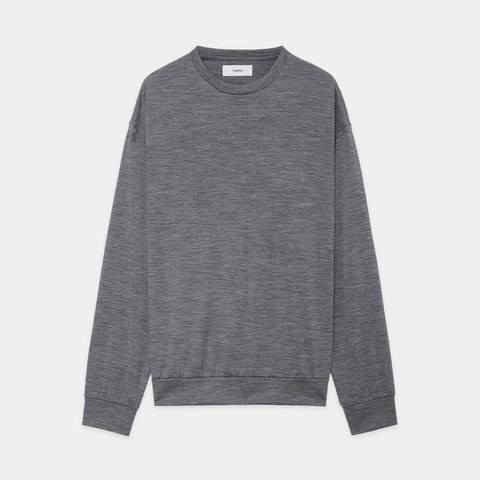 CREW NECK - TOP GRAY / ウォッシャブルウール天竺 - クルーネック / M25C21CS02C