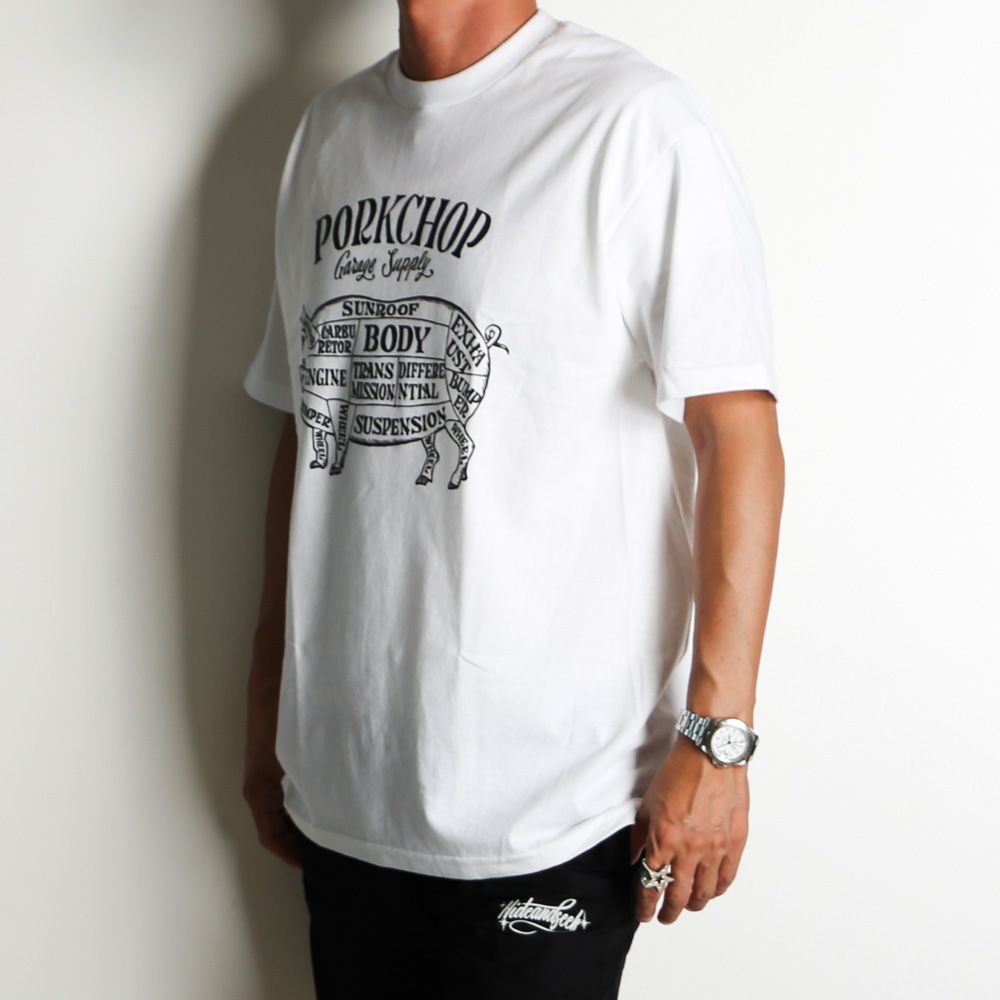 PORKCHOP ホワイト Tシャツ L Amazon.co.jp: ポークチョップ ロングスリーブTシャツ/PORKCHOP