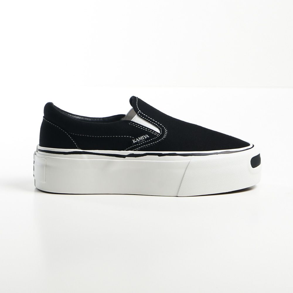 "Cornell" Platform Slip on Sneaker - BLACK / "コーネル" プラットフォーム スリッポンスニーカー / G15FW703