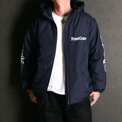 BURNING LOGO HOODED JKT / 中綿フーデッドジャケット