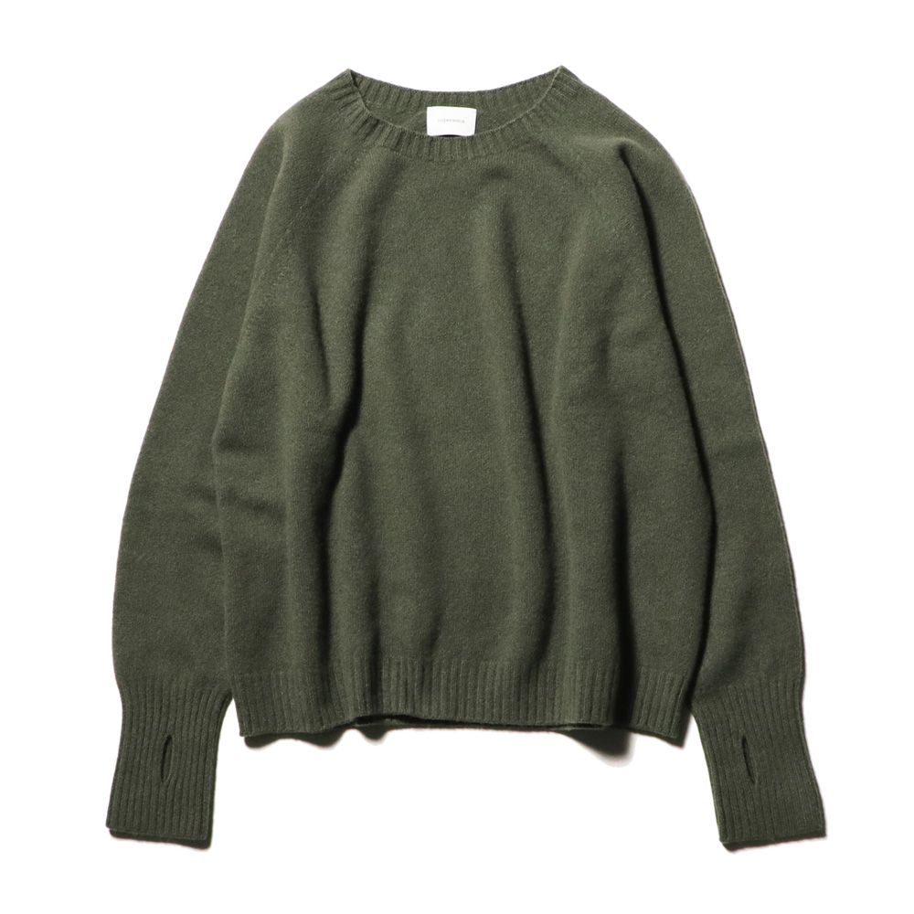 Seamless knit sweater - Wool & cashmere & silk / シームレス クルーネックセーター - ウール & カシミヤ & シルク / SN-592D