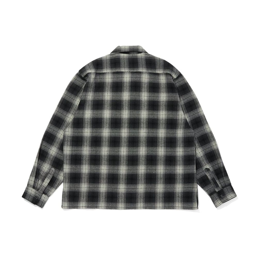 【ラスト1点-サイズM】Ombre Check L/S Shirt (25aw) - BLK / オンブレチェックシャツ / HS-090325