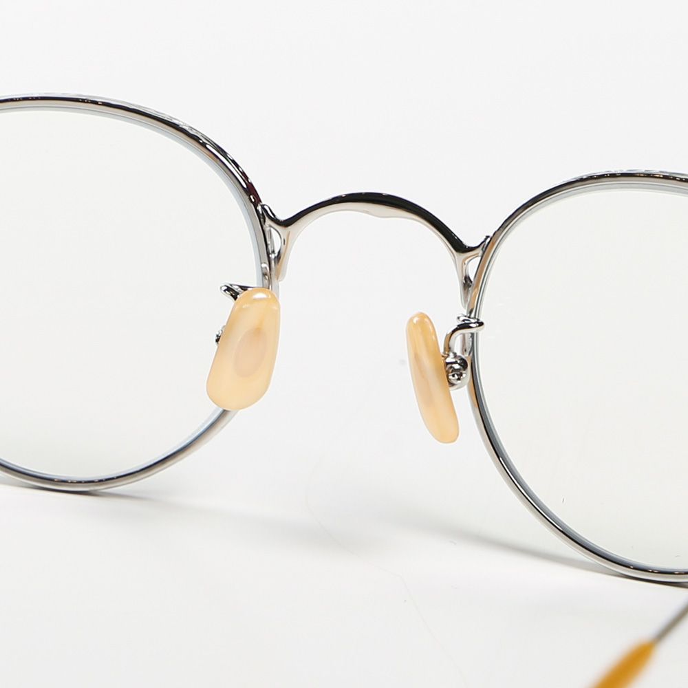 CALEE - VINTAGE TYPE CIRCLE METAL GLASSES - Silver/Clear