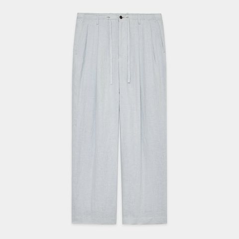 DOUBLE PLEATED EASY TROUSERS - ICE / ヘンプ細布 - ダブルプリーテッドイージートラウザーズ / A26A22PT02C