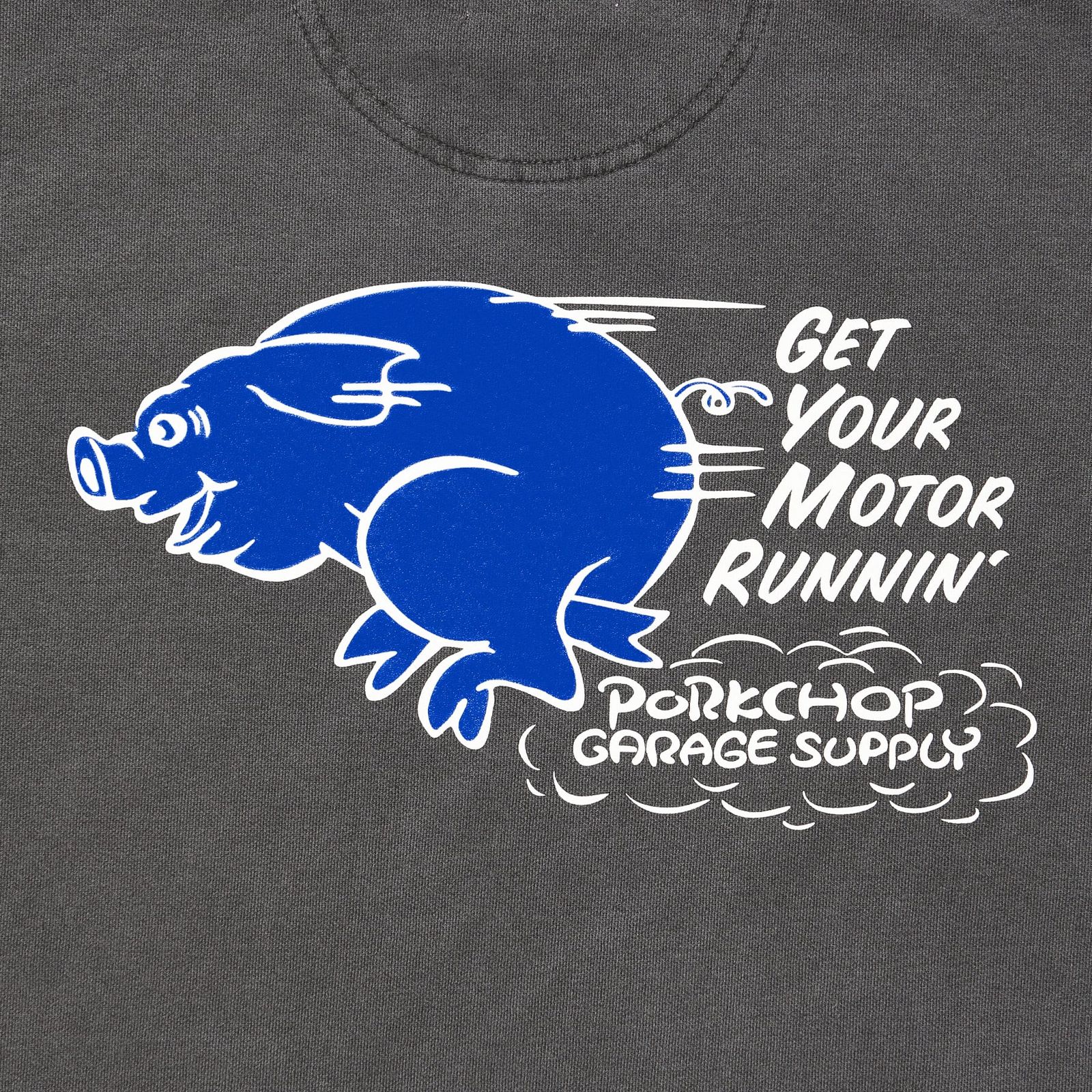 RUNNING LOGO HOODIE - ASH BLACK / プルオーバーパーカー