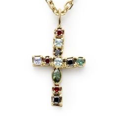 Mix Stone Cross Pendant / ミックス ストーン クロス ペンダント GN19009