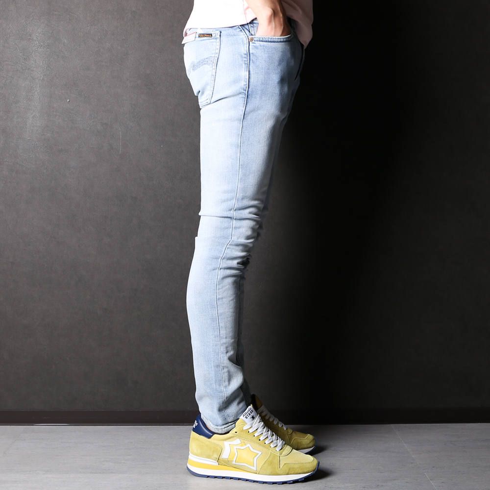 美品 ヌーディージーンズ ストレッチスキニー スト 黒 skinny lin