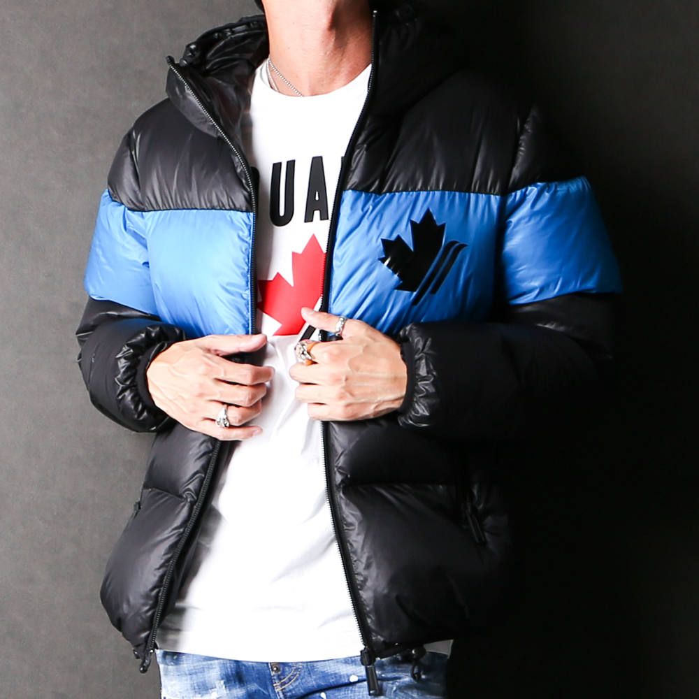 DSQUARED2 - Nylon Hooded Puffer Bomber With Logo Prints / パフィー