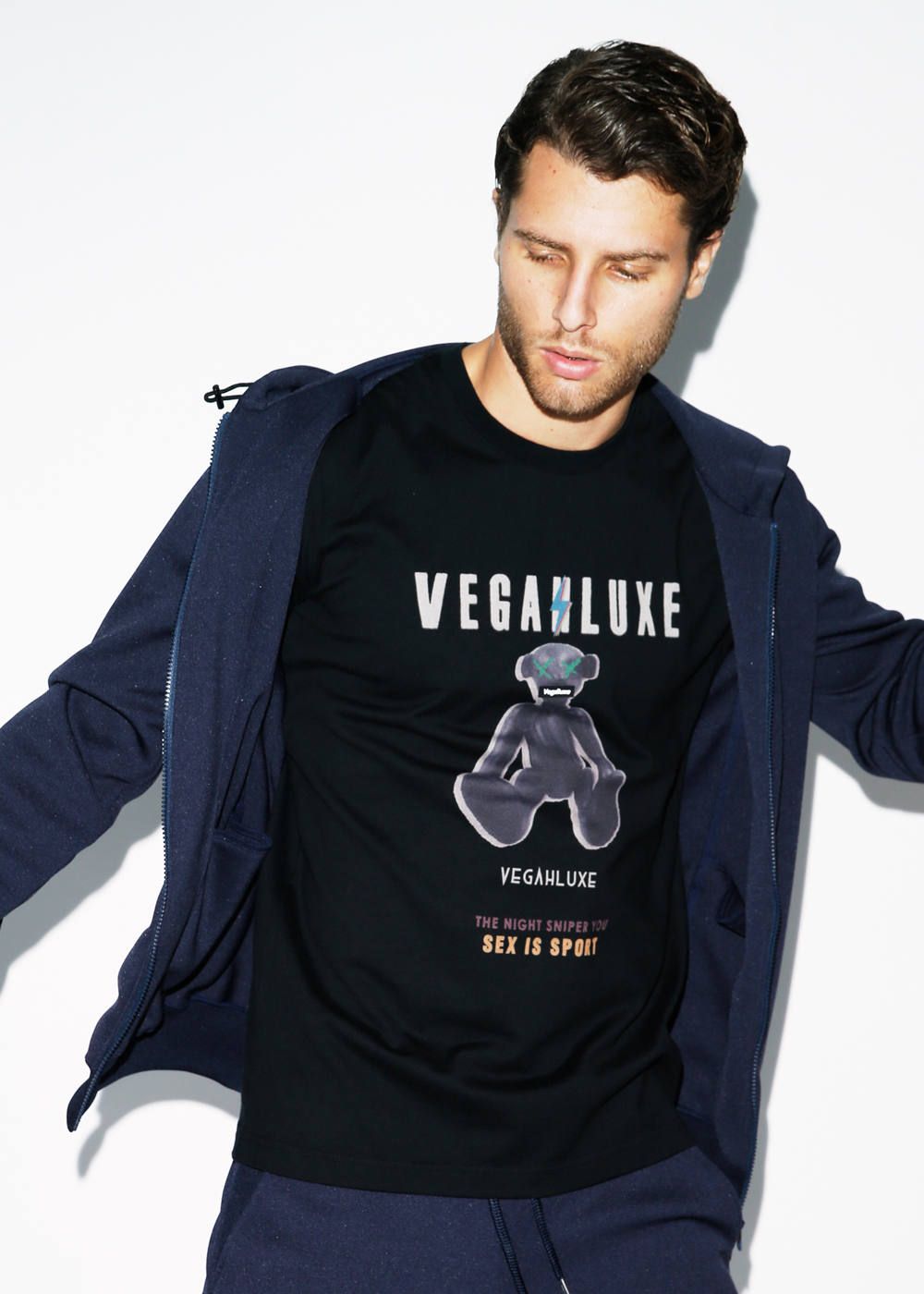 VINTAGE VEGAHLUXE ROCK S/S TEE B / プリント クルーネックTシャツ VXT002-CT101