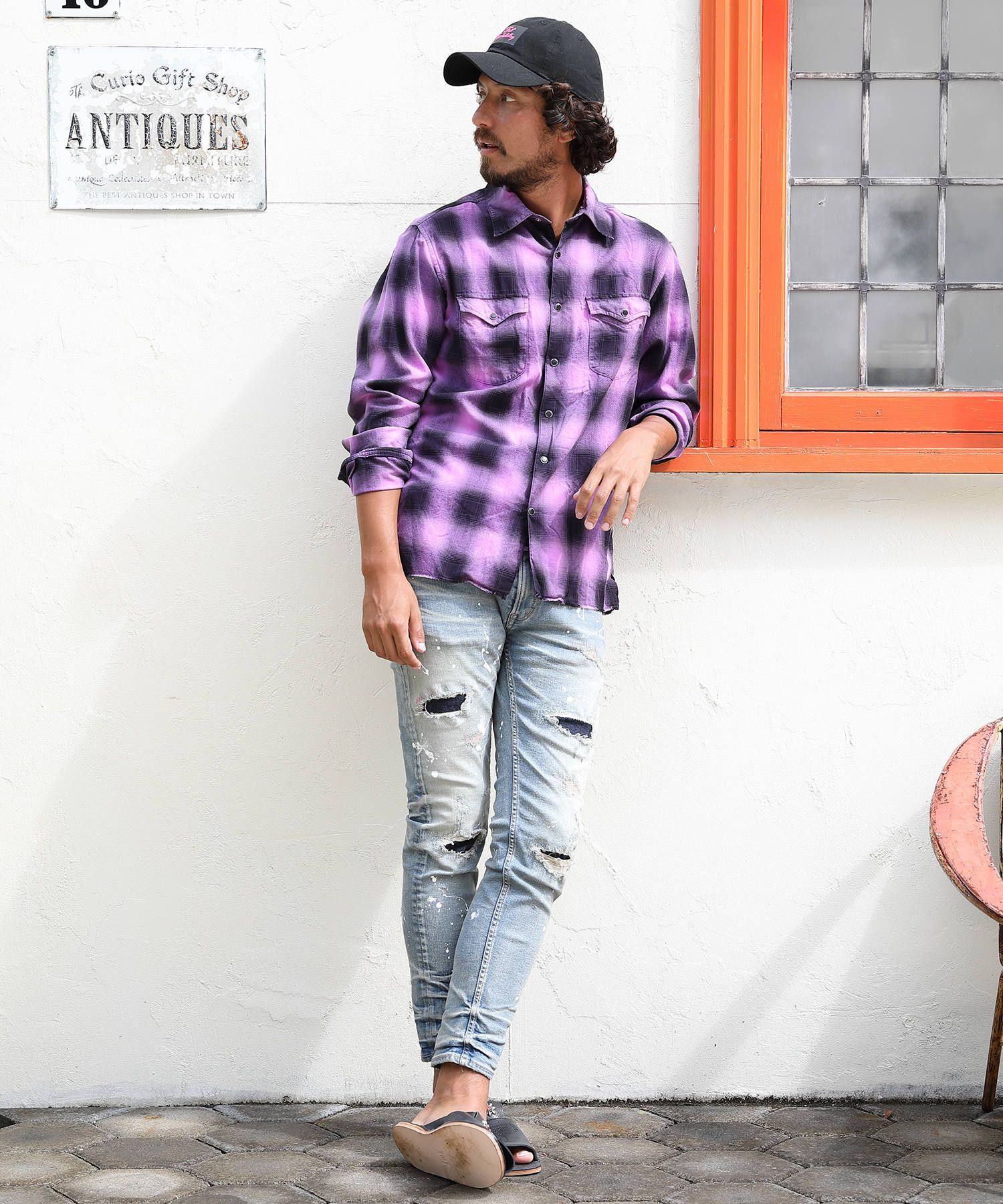 80'S NEON COLOR OMBRE CHECK SHIRTS / ネオンカラー オンブレチェックシャツ TSH-S2004