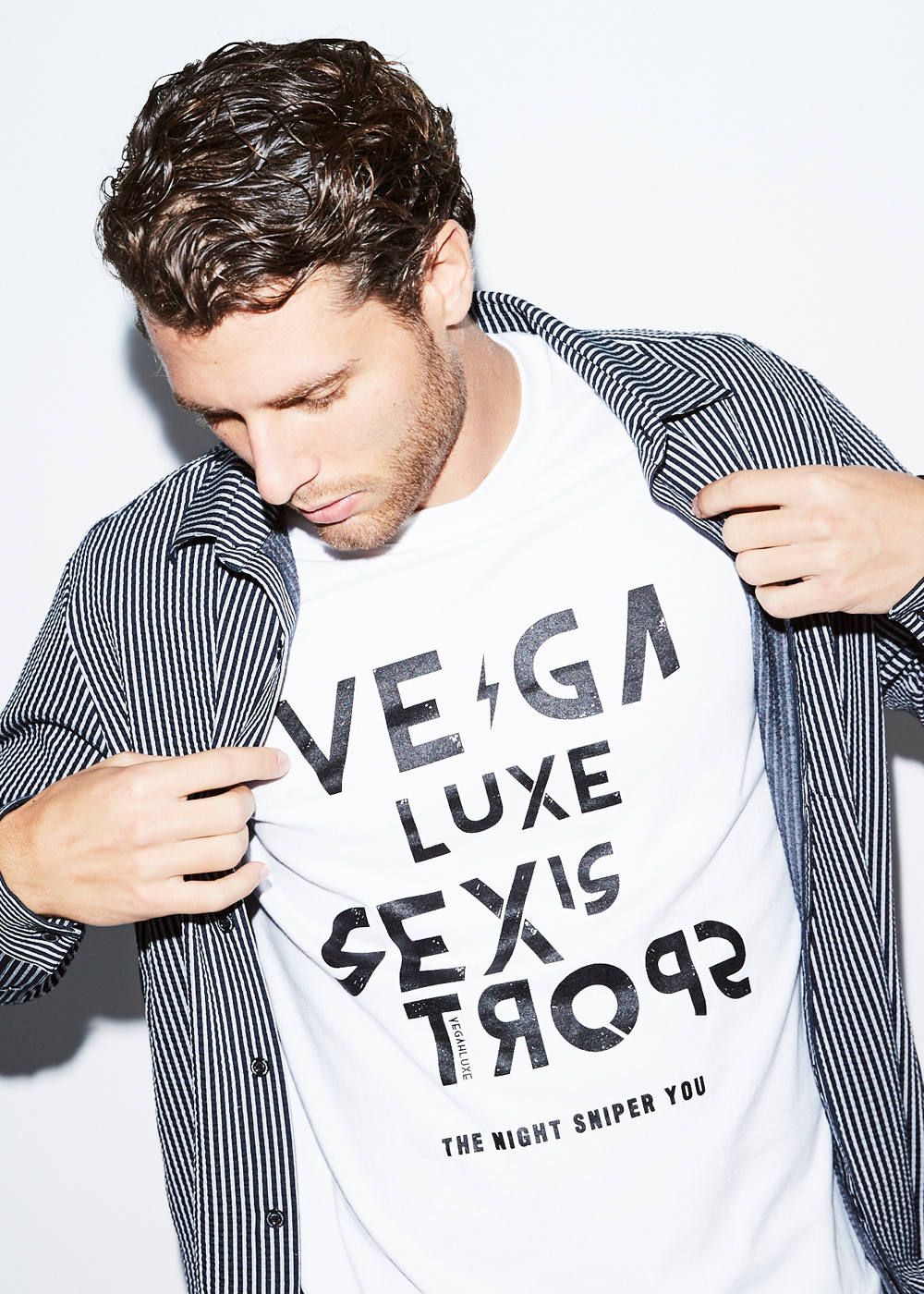 VINTAGE VEGAHLUXE ROCK S/S TEE C / プリント クルーネックTシャツ VXT003-CT101