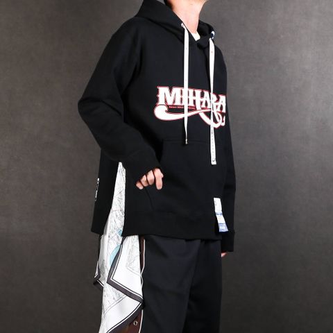 scarf hoodie / スカーフ ドッキング プルオーバーパーカー / A04HD641