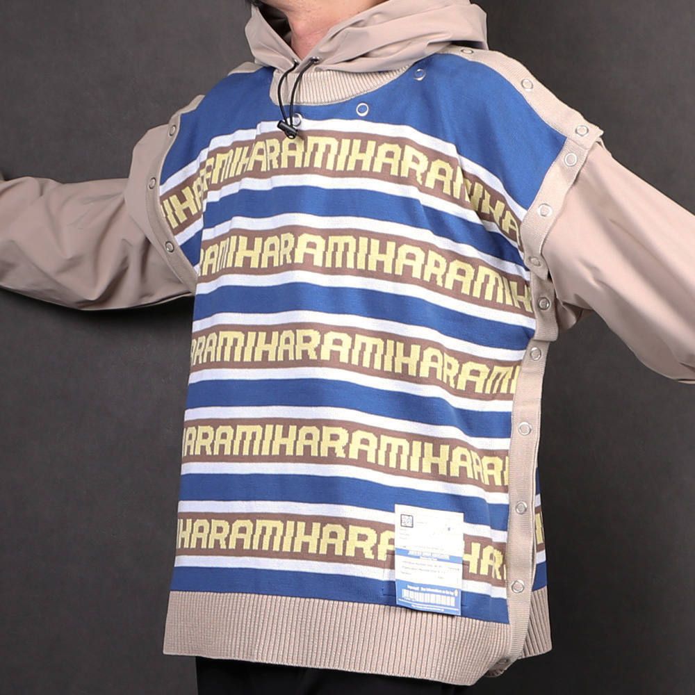 removable knit hoodie / リムーヴァブル ニット プルオーバーパーカー / A04HD511