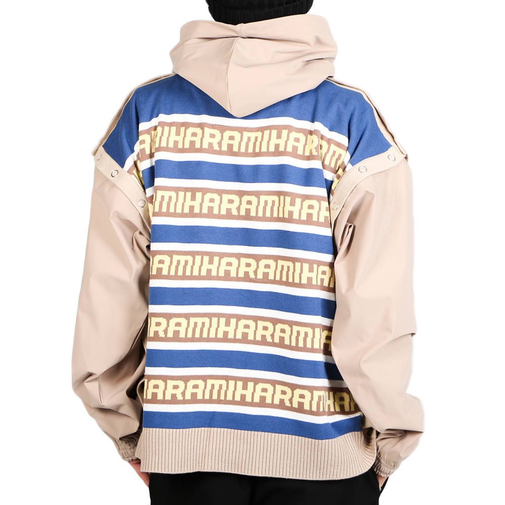 removable knit hoodie / リムーヴァブル ニット プルオーバーパーカー / A04HD511