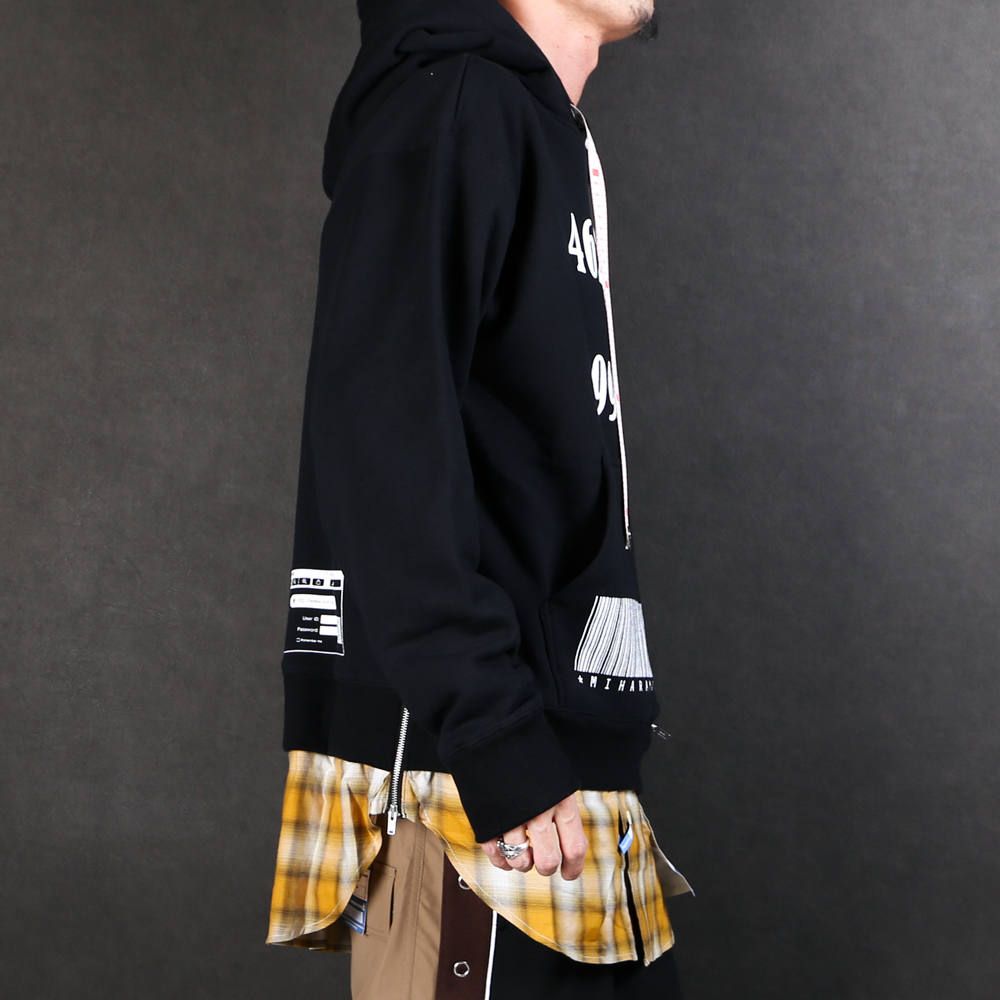 Maison MIHARA YASUHIRO - shirt layer zip slit hoodie / シャツ