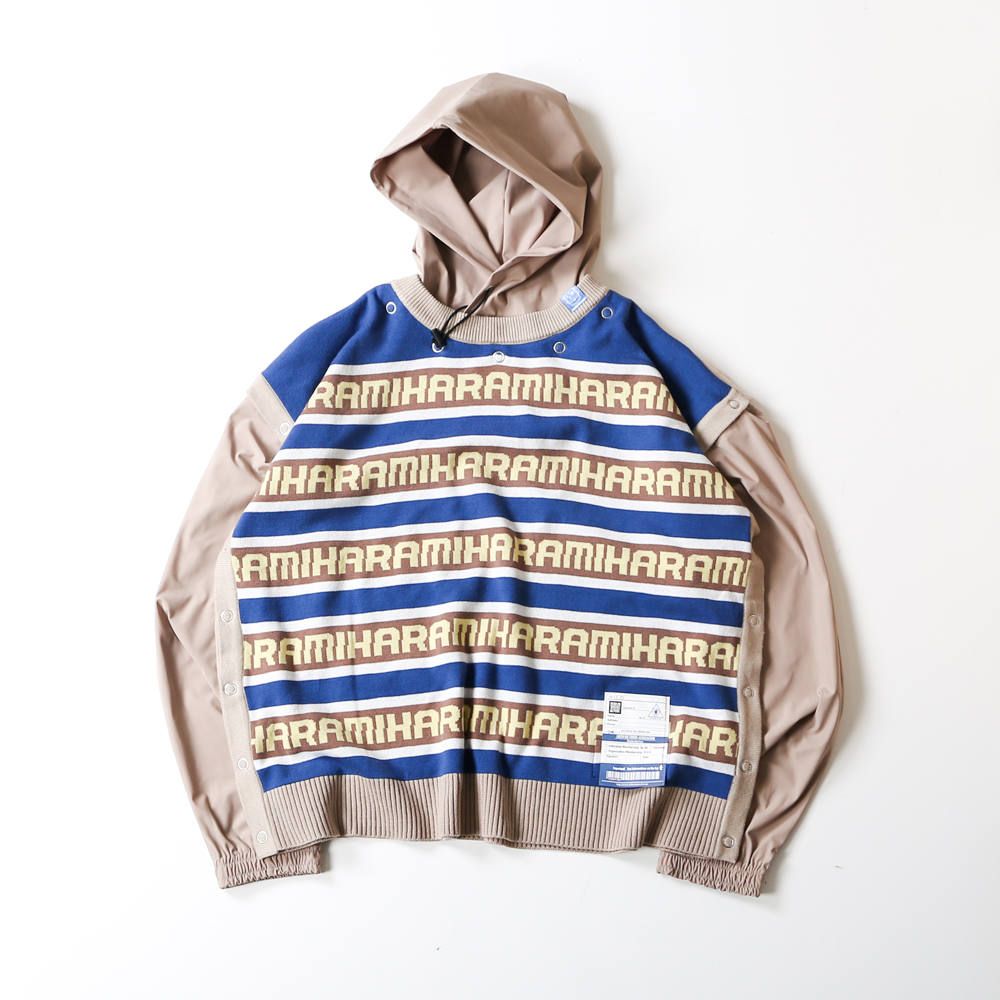 removable knit hoodie / リムーヴァブル ニット プルオーバーパーカー / A04HD511
