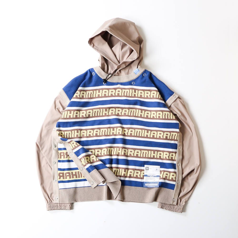 removable knit hoodie / リムーヴァブル ニット プルオーバーパーカー / A04HD511