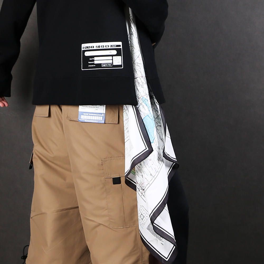 scarf hoodie / スカーフ ドッキング プルオーバーパーカー / A04HD641