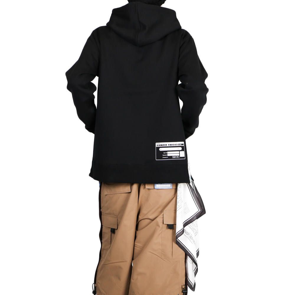 scarf hoodie / スカーフ ドッキング プルオーバーパーカー / A04HD641