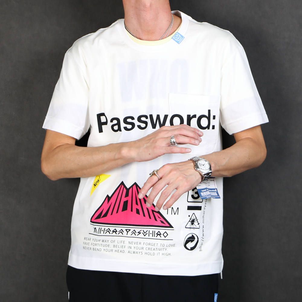 Maison MIHARA YASUHIRO - 【ラスト1点-サイズ44】 Password: printed T-shirt / プリントTシャツ  / A04TS702 | chemical conbination