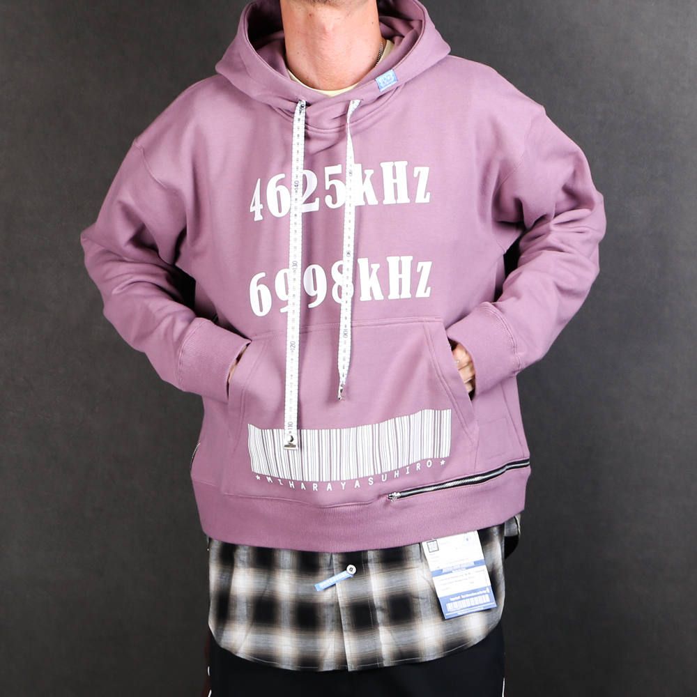 shirt layer zip slit hoodie / シャツ レイヤード ジップスリット プルオーバーパーカー / A04HD591