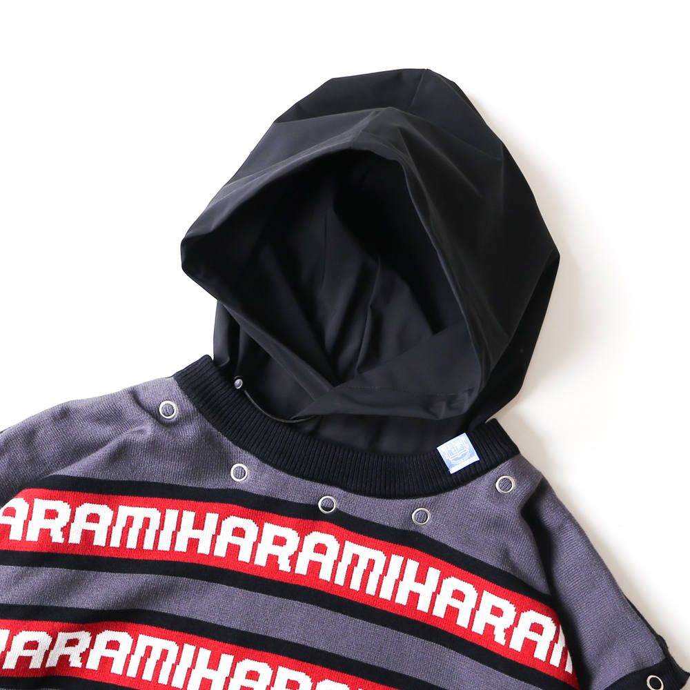 removable knit hoodie / リムーヴァブル ニット プルオーバーパーカー / A04HD511