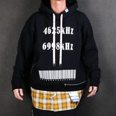 shirt layer zip slit hoodie / シャツ レイヤード ジップスリット プルオーバーパーカー / A04HD591