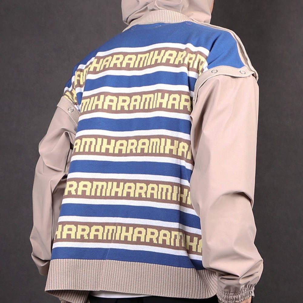 removable knit hoodie / リムーヴァブル ニット プルオーバーパーカー / A04HD511