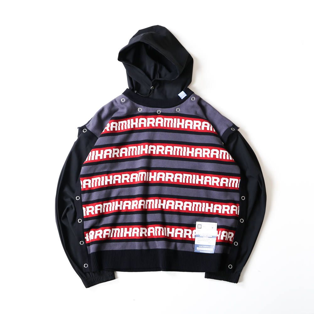 removable knit hoodie / リムーヴァブル ニット プルオーバーパーカー / A04HD511