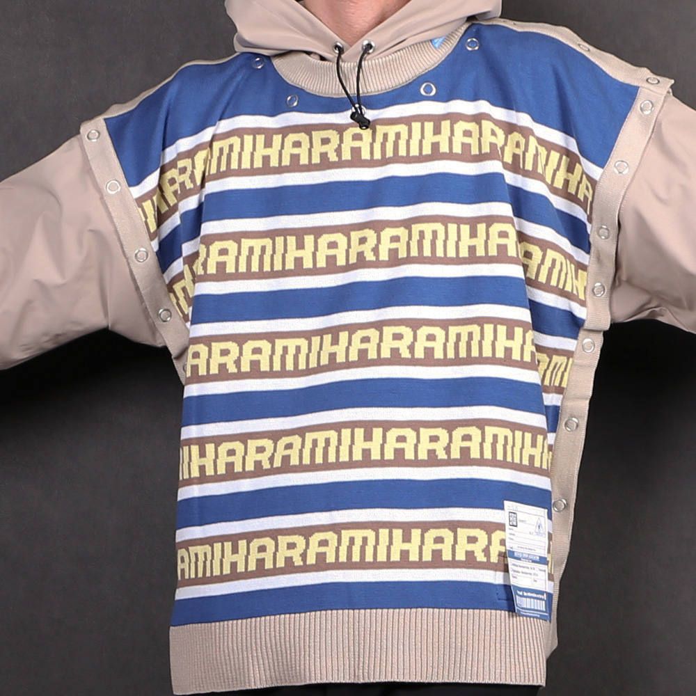 removable knit hoodie / リムーヴァブル ニット プルオーバーパーカー / A04HD511
