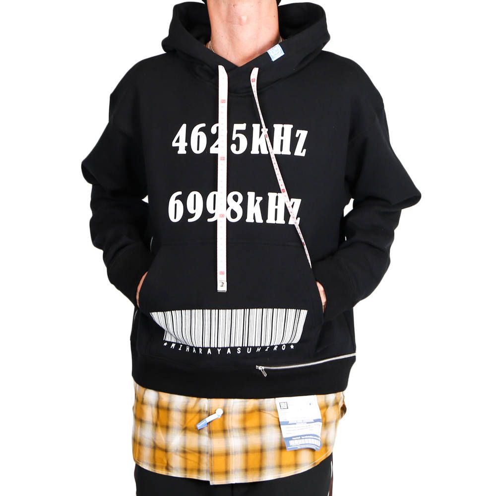 shirt layer zip slit hoodie / シャツ レイヤード ジップスリット プルオーバーパーカー / A04HD591