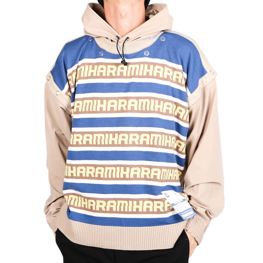 removable knit hoodie / リムーヴァブル ニット プルオーバーパーカー / A04HD511